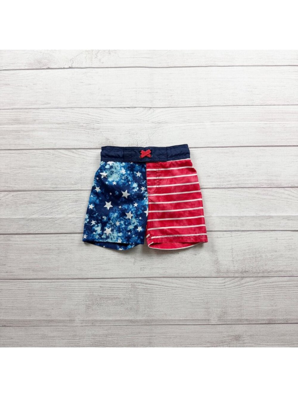 Cat & Jack Toddler Boys Swim Trunks USA Themed Red White Blue 2T
